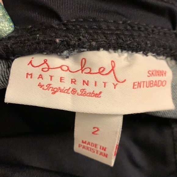 Isabel maternity Size 2 skinny jeans factory distress.  Very stretchy - Picture 9 of 10